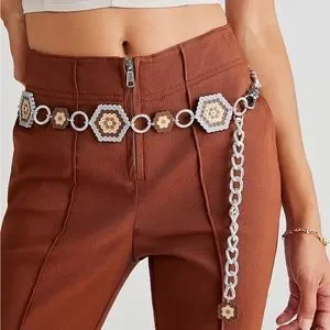 NWT Free People Marlo Beaded Belt 1.25 main image 3